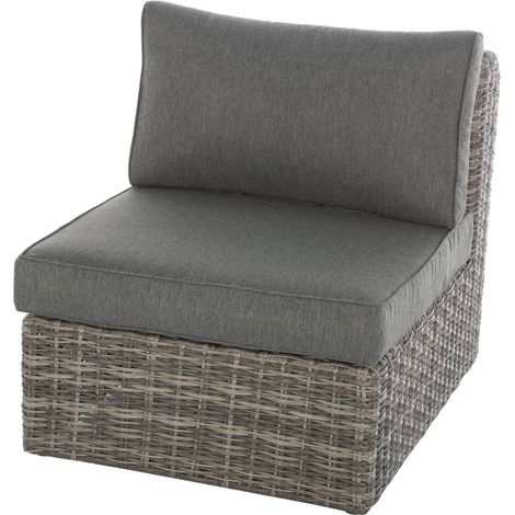 Hesperide – Fauteuil de jardin chauffeuse Mooréa en résine tressée – Aluminium traité époxy anti-rouille – Coussins déhoussables et lavables (1/4)