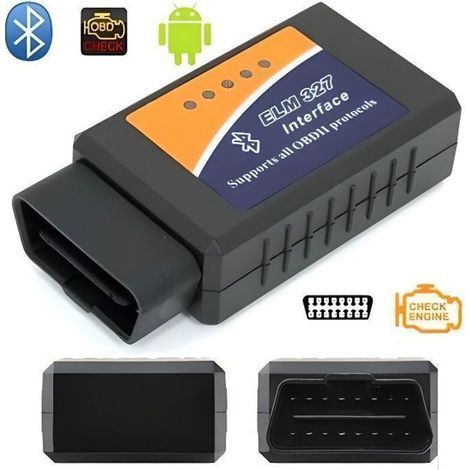 Strumento di diagnostica motore - ELM - OBDII ELM327 - Bluetooth - Universale - Nero (1/4)