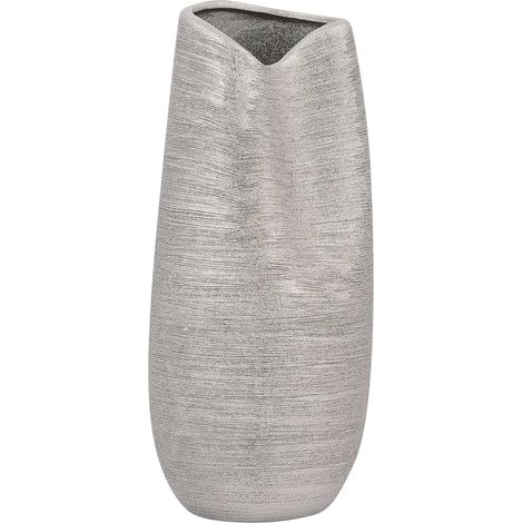 Decorative Vase DERBE Stoneware 32 cm Silver (1/5)