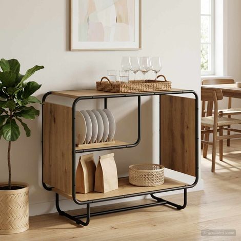 Aparador Roble artisan 80 x 37,5 x 64,5 cm Madera de ingeniería (1/4)