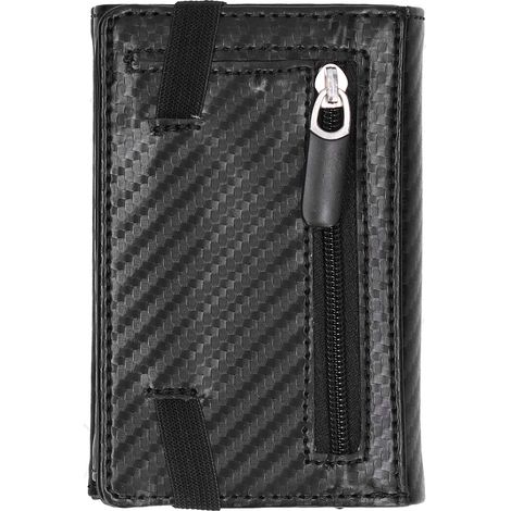 Porte-cartes en cuir PU imitation fibre de carbone, étui à cartes de visite RFID, pour hommes et femmes, protection antivol, pochettes de rangement.