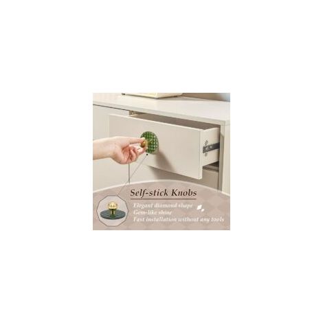 Confezione da 6 pomelli autoadesivi per armadi, pomelli acrilici a forma di diamante per ante di specchi, vetrine, porte scorrevoli, pomelli per cassetti senza foratura (verde) - Crezuo