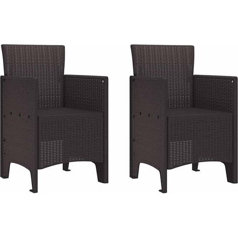 Lot de 2 Chaise de jardin，Chaise d'extérieur Marron 53 x 49 x 85 cm PP CFW9723464 (1/5)