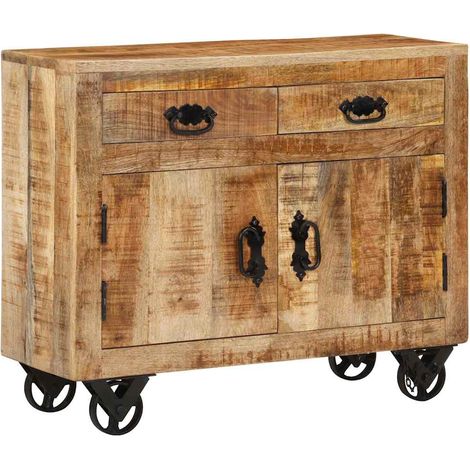 Sideboard 80x30x65 cm Massives Raues Mangoholz