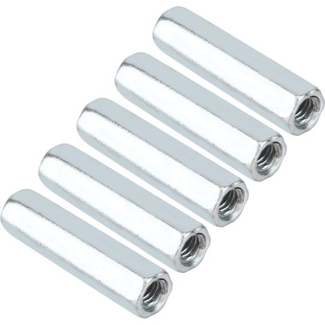 M6 Connecteur de Tige Filetée, 5 Pcs M6  40 écrou de Tige Longue Manchon Hexagonal écrou de Couplage en Acier au Carbone Fixations Filetées pour Boulons Goujons Vis (1/5)