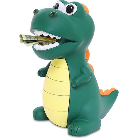 Salvadanaio a forma di dinosauro per bambini, grande salvadanaio a forma di dinosauro per bambine e bambini, realizzato in PVC sicuro per decorazioni per la cameretta dei bambini, regalo, giocattolo,  (1/5)