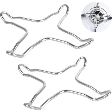 Set of 2 Stainless Steel Gas Hob Reducer, Hob Trivet, Wok Holder, Gas Frying Pan (1/5)