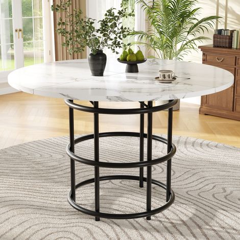 Esstisch rund 100 cm MDF Metall in Schwarz OKMYHOME (1/5)
