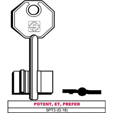 5PZ CHIAVE A DOPPIA MAPPA 5PT3 (G.VAS 5) POTENT, ET, PREFER