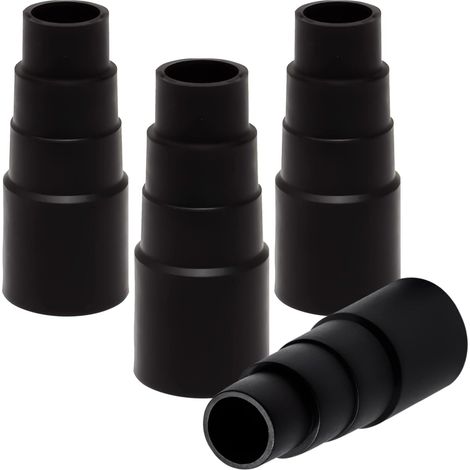 Lot de 4 adaptateurs aspirateur - Réducteur outils découpable 21-35mm - Plastique robuste - Raccordement étanche universel - Ateliers bricolage et industrie - Noir (1/5)
