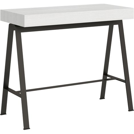 Consolle allungabile 90x40/300 cm Banco Bianco Frassino telaio Antracite (1/5)
