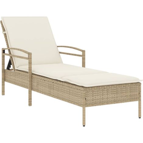 Maison Exclusive - Sonnenliege mit Auflage Beige 63x200x81 cm Pol