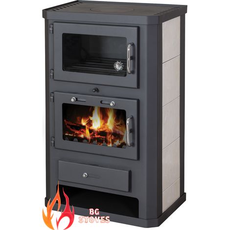 Holzofen V05 Komfort KF mit Backfach – 10 kW – Keramik-Seitenwände und funktionales Design – Energieklasse A (1/5)