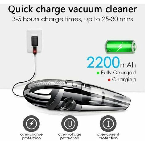 Aspirateur À Main - 120 W - Filtre HEPA Lavable - Sans Sac - Rechargeable - 500 Ml - 25 Min Autonomie (1/4)