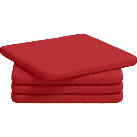 Cuscini per Seduta 4 pcs Rosso 40 x 40 x 3 cm Tessuto vidaXL