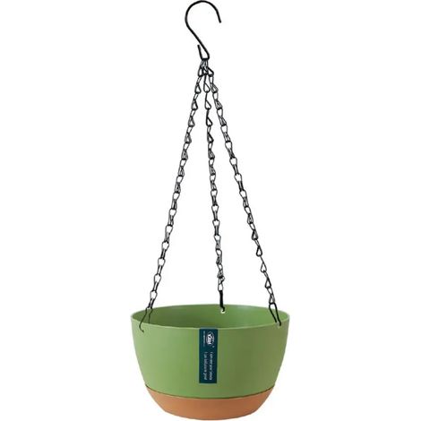 (Vert-L) Panier suspendu épais de style nordique, pot de fleurs suspendu avec absorption automatique d'eau, pour plantes d'intérieur et de balcon. (1/4)