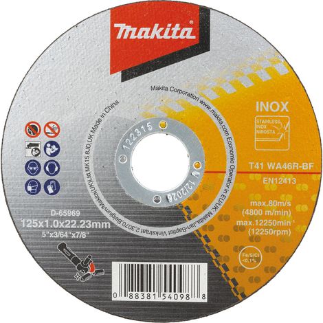 Makita Trennscheibe INOX 125 x 1,0mm 50 Stück für Stahl und Edelstahl D-65969-50 (1/2)