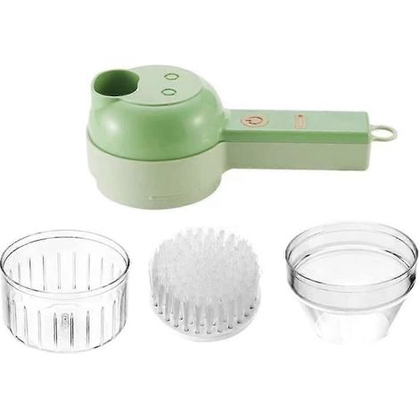 Hachoir à ail électrique, coupe-légumes électrique portatif 4 en 1, mini hachoir électrique, presse-ail sans fil (1/5)