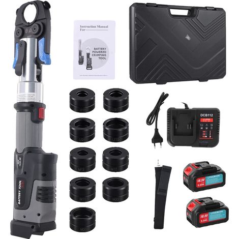 Pinza crimpatrice elettrica, ricaricabile a 18V, design ergonomico, pinza crimpatrice (1/2)