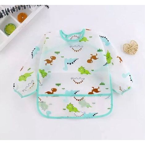Tablier de bricolage bébé - Motif dinosaure - Imperméable - Pour enfants - Tablier de mess - Accessoire créatif (1/4)