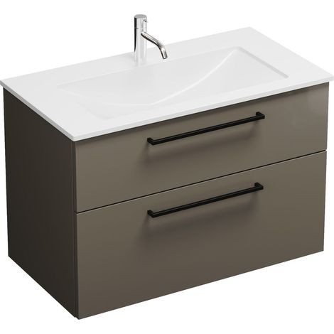 Burg Eqio Mineral Cast WT+WTU Mélaminé 616x920x490mm aw/gris brillant GR0234
