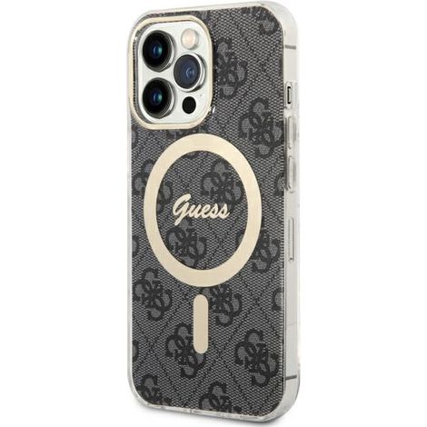 Funda rígida Guess GUHMP13LH4STK para iPhone 13 Pro / 136,1 pulgadas, color negro/negro, 4G y MagSafe. (1/5)