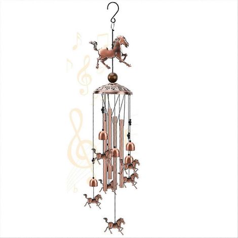 Carillon éolien extérieur en cuivre à motif de cheval (1/5)