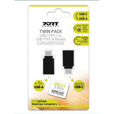 Cables USB Port Designs ADAPTATEUR USB TYPE C MALE VERS USB TYPE A FEMELLE (1/3)