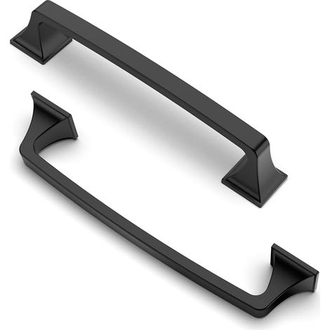 10 pièces Poignées Espacement des Trous de 128 mm Noir Mat Poignées de Meubles Poignées de Placard Poignées de Cuisine Poignées de Tiroir de Meubles (1/5)