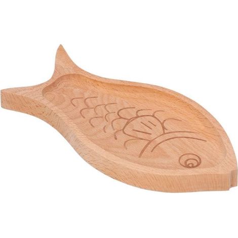 1 plateau à dessert en bois, forme de poisson, multi-usages pour fruits et pâtisseries, design créatif, idéal pour cuisine et intérieur (1/3)