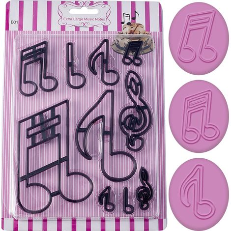 10 pcs Note de Musique Emporte-Pièces en Plastique Fondant Moule Moule Détaillé Emporte-Pièce pour Anniversaire Mariage Art Pâtisserie Artisanat Pâte Argile Bricolage Décoration (1/5)