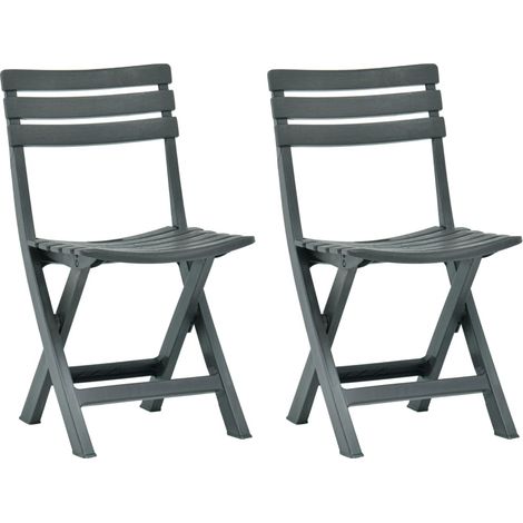 2 pcs Chaises de jardin pliables, Fauteuils Extérieur, Sièges confortable Plastique Vert BGT22887 (1/5)