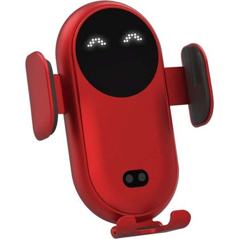 Caricabatterie wireless per auto, supporto per telefono da auto per bocchetta dell'aria, supporto universale per telefono da auto con stazione di ricarica induttiva per auto (rosso) (1/4)