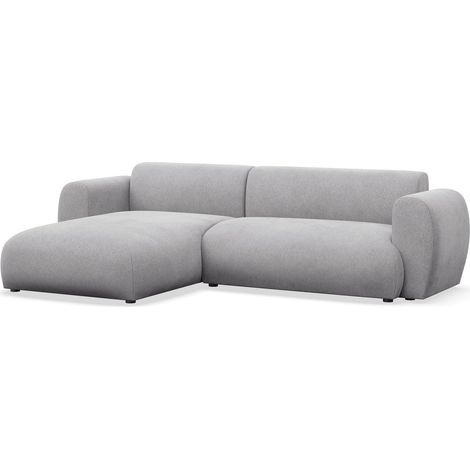 Selsey Emia – L-Form Ecksofa mit Schlaffunktion, Chenille-Stoff, links ausgerichtet, Grau