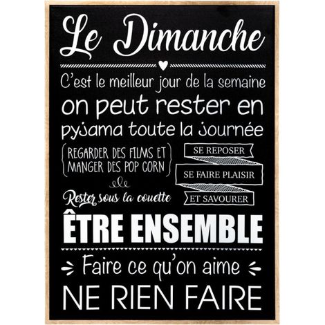 Toile Imprimée "Dimanche" 50x70cm Noir (1/2)