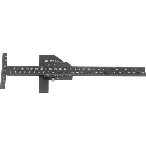 Aluminium-T-Winkel für Holzbearbeitung, 0–280 mm, multifunktionales Messwerkzeug (1/5)