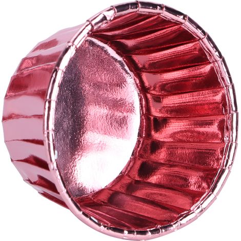 50 Pièces Gobelets Papier Frisés Double Face Résistants à la Chaleur pour Muffins et Pâtisseries (Rose Doré) (1/5)