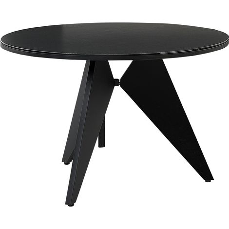 Mesa de jardín de metal negro 110 cm moderno comedor exterior Olmetto