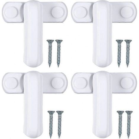 Serrures en forme de T pour l'intérieur des portes et fenêtres, avec vis de fixation, adaptées aux portes et fenêtres (4 pièces).