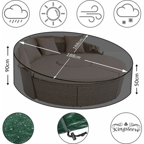 [JAMAIS UTILISÉ]Bâche de protection  pour salon de jardin en polyéthylène résistante aux UV et aux déchirures  Bain de soleil rond 188cm
