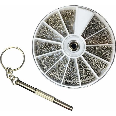 Mini Tournevis - Kit Réparation Lunettes Et Montres - Assortiment Vis Écrous 12 Types - Boîte Organisatrice (1/5)