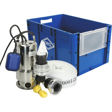 Kit anti-inondation avec pompe submersible et tuyau C de 20 mètres