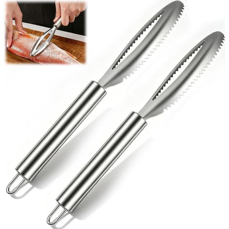 Écaillage professionnel 304, grattoir à écailles, outil de cuisine professionnel avec poignée ergonomique, accessoire de préparation du poisson (1/5)