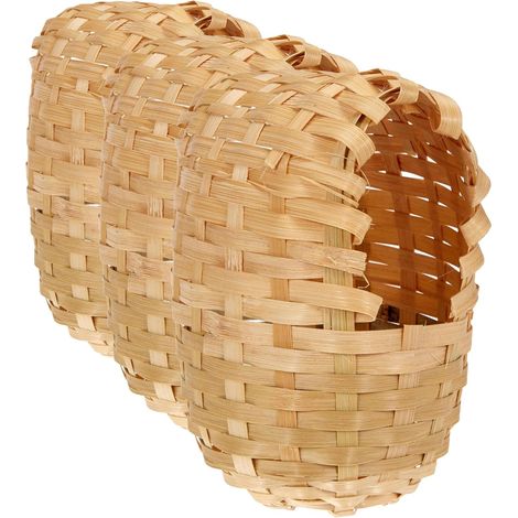 Sollbry Nid Exotique - 12 x 15 cm, (Lot de 3)Nids d'oiseaux Artificiels en Fibre De Chanvre Décoration De Pâques Et Jardin (1/5)