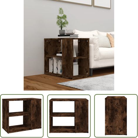 The Living Store Beistelltisch Räuchereiche 60x30x50 cm Holzwerkstoff - Sideboard - Wohnzimmermöbel - Holzmöbel - Beistelltisch - Regal (1/5)