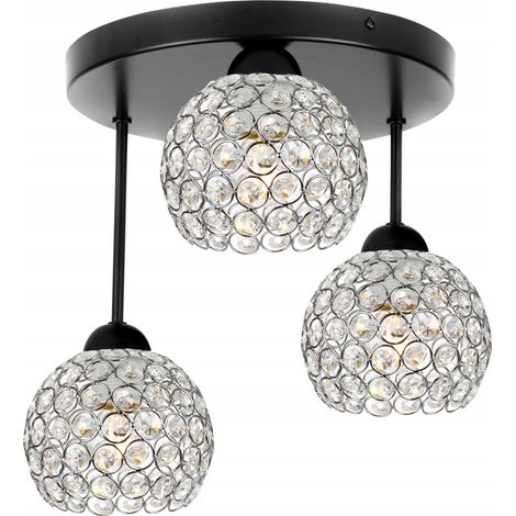 LÁMPARA COLGANTE CROMADA LÁMPARA DE TECHO LED CRISTAL