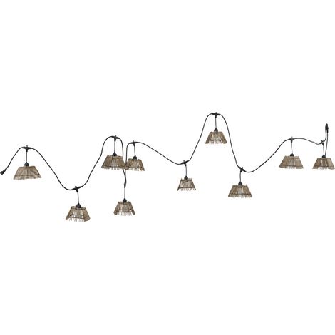 Guirnalda de 10 luces de bambú gris con bombilla 500x14.5x9h cm (1/5)