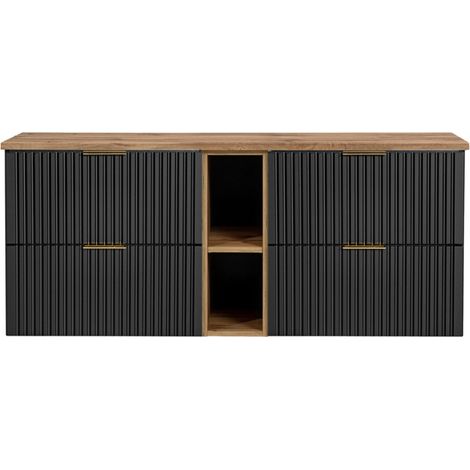Ensemble meuble sous vasque 140 cm - Georgia Black - Livraison gratuite