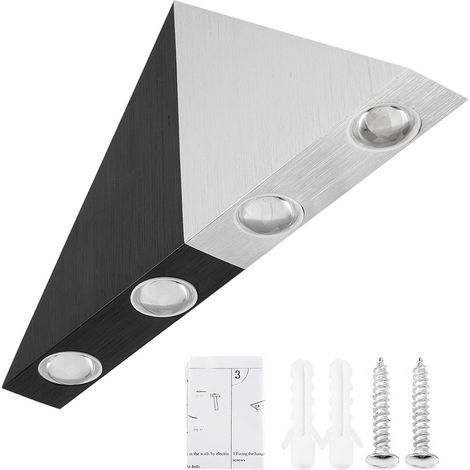 Luminaire murale LED triangle 5W AC85-265V, blanc froid, pour chambre, bar, café (1/5)