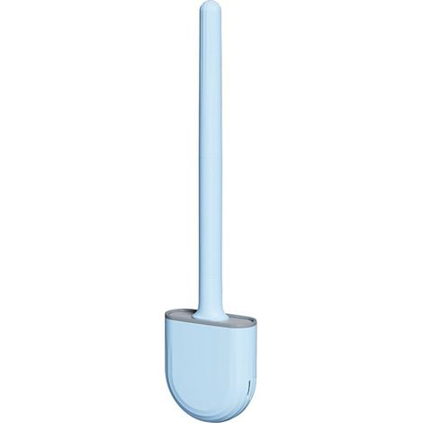 Mini brosse de salle de bain murale avec manche amovible, couleur bleu iceberg.